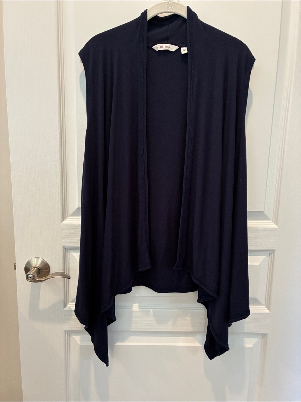 Athleta Dark Navy Sleeveless Cascade Open-Front Vest